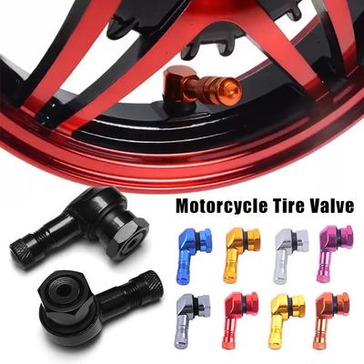 Motorcycle Rim Tire Wheels Spare Parts Valve Elbow 90 Degree Angle Motorbike Wheel Tire Tubeless Valve Stems Rim Wheel Part