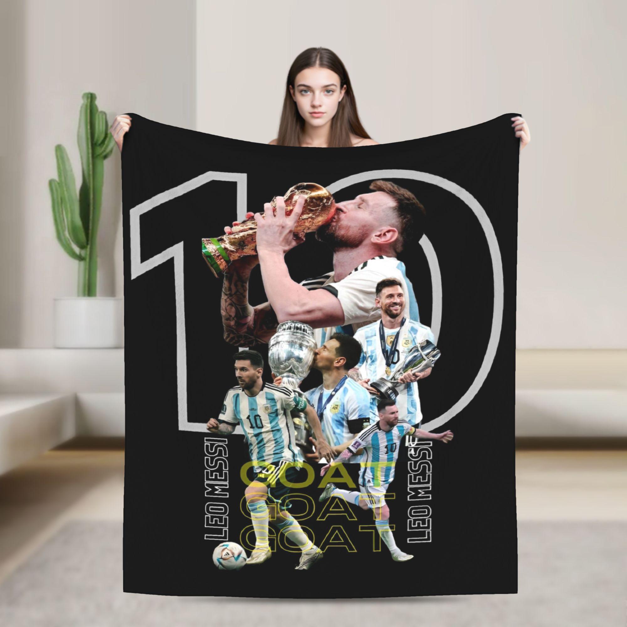 

Argentina Number 10 Football Soccer Flannel Blanket Messied Awesome Throw Blanket for Home Hotel Sofa 150*125cm Bedspread 200x150cm 80x60in