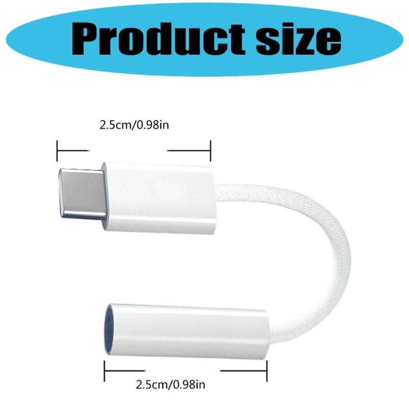 Braided USB C To 3.5mm Audios Adapter With Support For Smartphones Tablets And Sound Output
