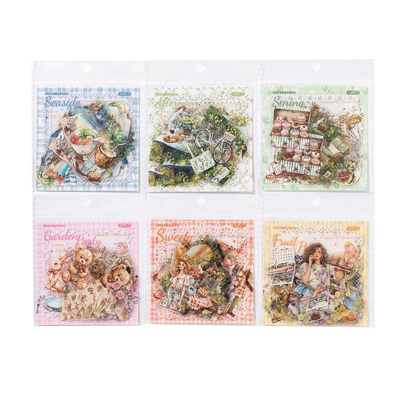 30pcs/1lot kawaii Stationery Sticker leisure life junk journal Decorative Scrapbooking DIY Craft Sticker