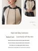Women's High-End Color Block Hooded Cashmere Sweater - Loose, Thick, Raglan Sleeve Knitwear for Autumn/Winter Outerwear