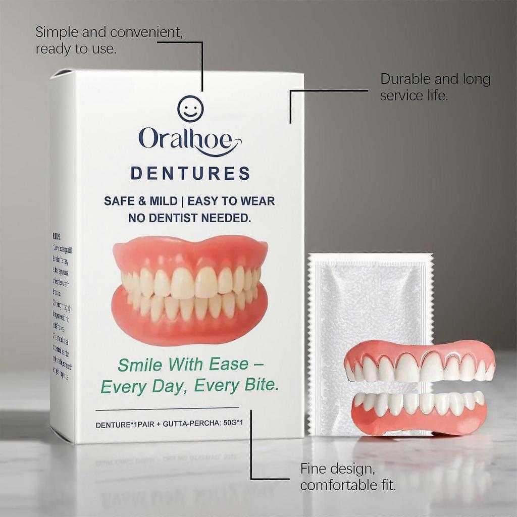 Oralhoe Silicone Denture Set Enhances The Beauty Of Your Smile, Allowing You To Smile Freely And Comfortably. Material Denture Set