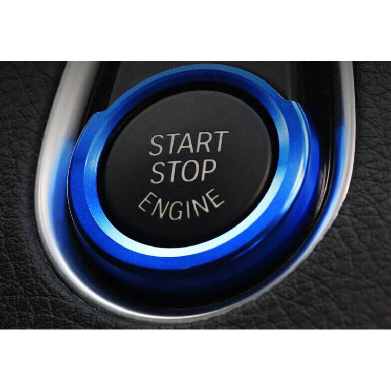For BMW 2 Series Touring 2015-19 Blue Aluminum Start Button Ignition Switch Trim