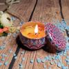 4pcs/set, Scented Candles Gift Box, Exquisite Pattern Soy Wax Candles, Aromatherapy Stress Relief For Home Room Decor
