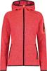 Куртка CMP Woman Fleece Jacket Fix Hood (3H19826) Женская плотная флисовая куртка Knit-Tech в крапинку с капюшоном (3H19826) красный флуо/антрацит