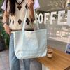 Niche Design Pearlescent Embroidery Cream Color Large Capacity Canvas Bag Women Handbag Shoulder Tote Bag