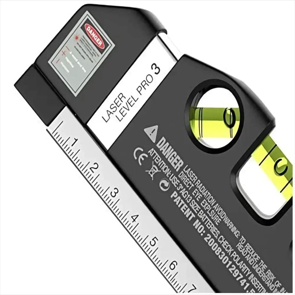 Laser Level Tool Multipurpose Cross Line Laser Kit with 8 Feet Measuring Tape Ruler Easy to Use for Home Construction