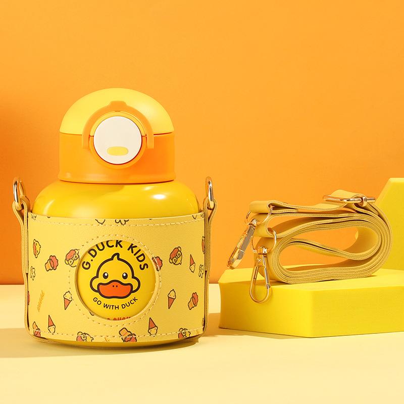 Cartoon Children's Thermos Mug 316 Stainless Steel Vacuum Student Bounce Cup with Straw