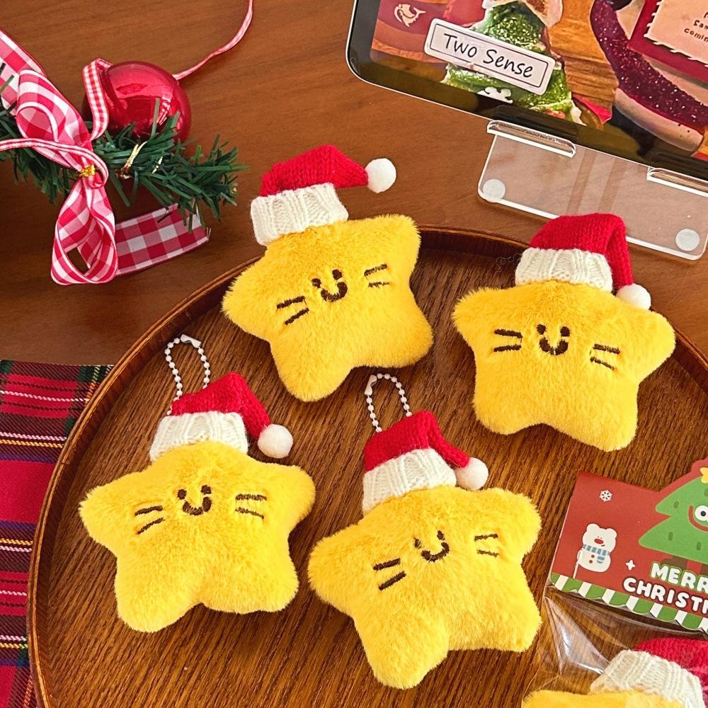 New Creative Cute Christmas Star Pendant Girl Keychain Backpack Squeezing Doll Pendant Versatile Doll