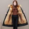 High Quality Fashion Autumn Winter Thickened Fur Liner and Detachable Design Women's Parka Warm Coat Red and Black Coat  Jacket