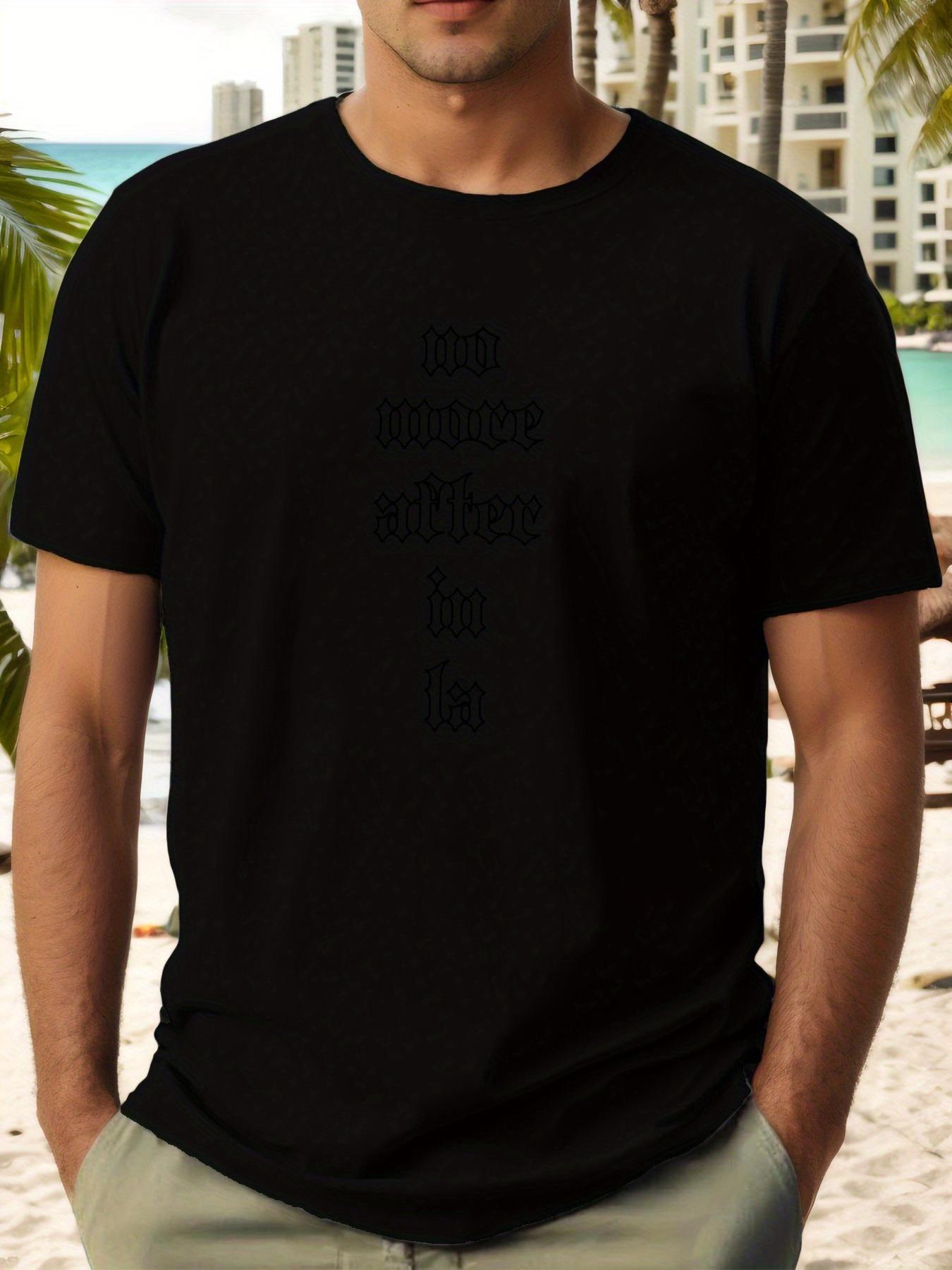 Abstract Font Summer Casual Crew Neck Short Sleeve T-shirt XXXL