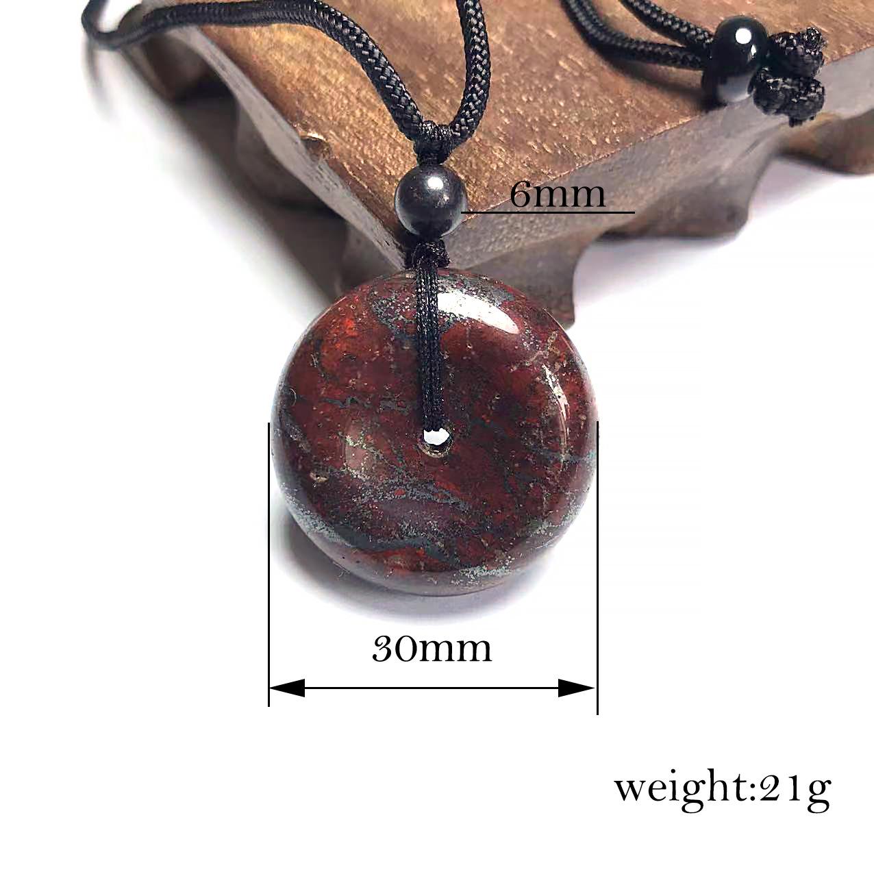 Authentic Red Iridium Jade Chicken Blood Peace Buckle Pendant