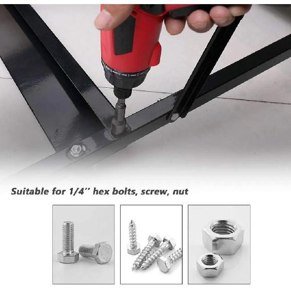 6mm-19mm Impact Socket Magnetic Nut Screwdriver 1/4 Hex Key Set Drill Bit Adapter for Power Drills Impact Drivers Socket Kit