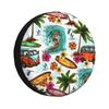 Ocean Scallop Printed Spare Tire Cover Universal 4WD 4x4SUV Wheel Protection Cover Automotive Parts 14 15 16 17 Inches