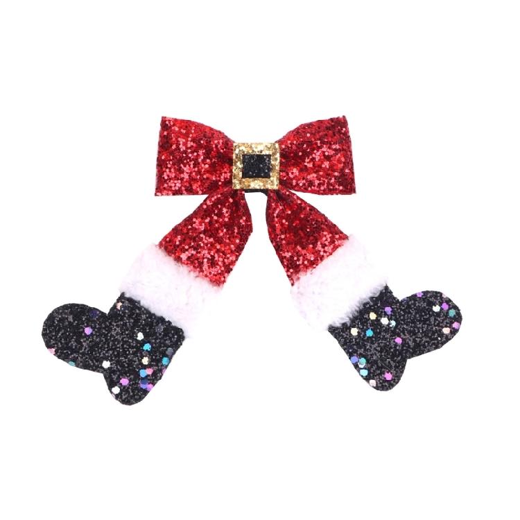 2PCS Boot Bowknot Hairpin Hair Clip Party Hair Ornament Christmas Bowknot Hair Clip Hair Accessory Suitable for Ladies