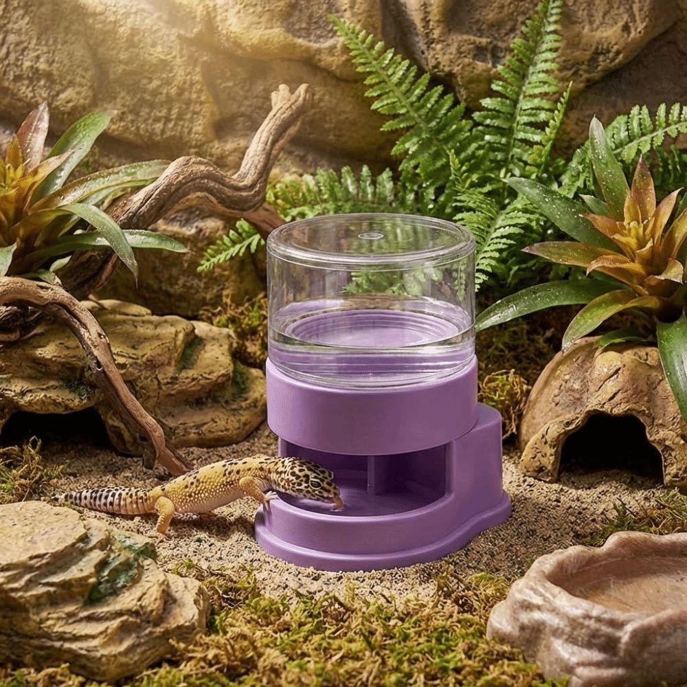 Plastic Automatic Water Dish Anti-slip Base Reptile Water Dispenser Terrarium Accessories