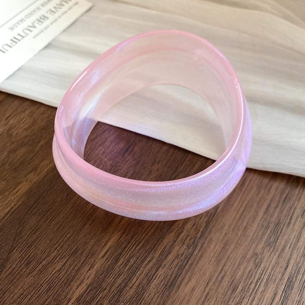 Minority Design Resin Bangle Bohemian Colorful Hand Ring Simple Irregular Wide Bracelet  Girls