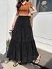 Women's White Embroidered A-line Cake Skirt for Autumn/Winter