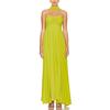Women's Strapless Tube Top Maxi Dress Off Shoulder Pleated Long Dress with Neck