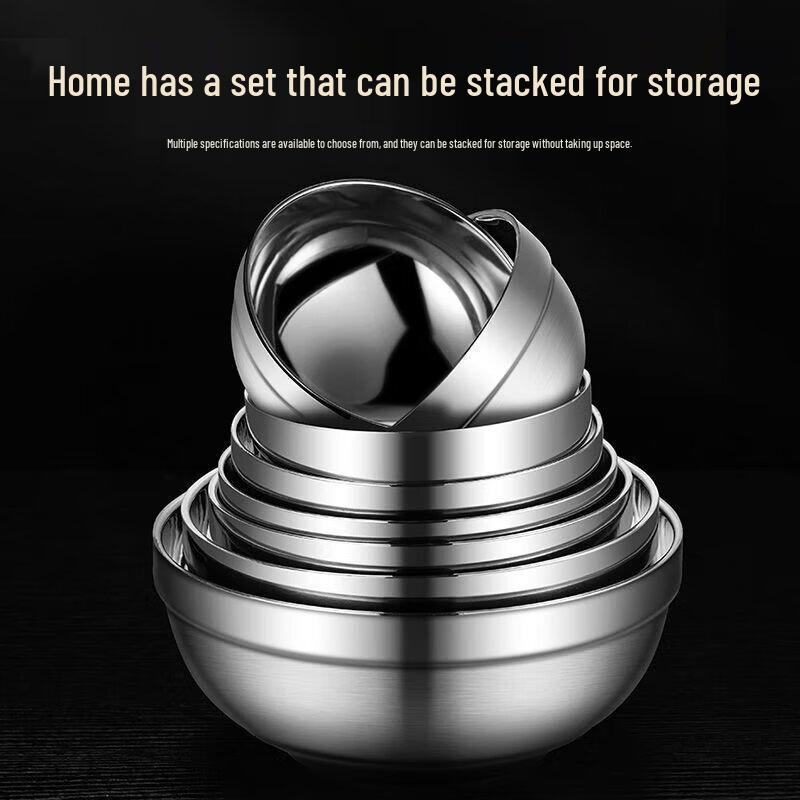 304 Stainless Steel Double-Layer Insulated Bowl