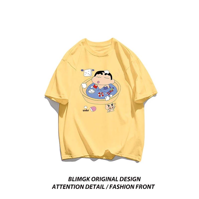 Crayo.n Xiaoxin Is Taking A Bath Womans T Shirt Cotton Leisure Tee Clothing Anime Cool T-Shirts Outdoor Popular Short Sleeved