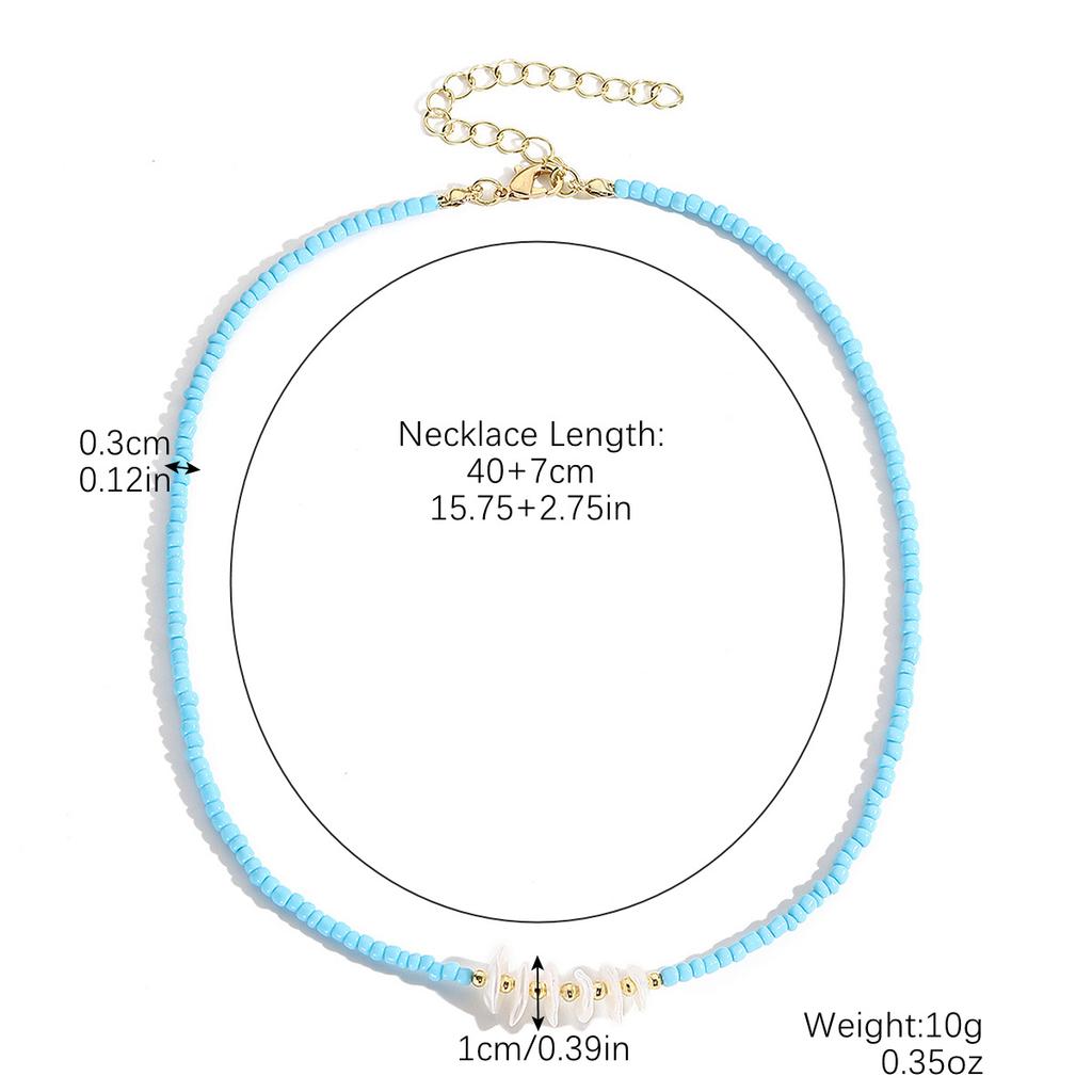 Necklace for Women Jewelry Necklace Fashion Sweet Cool Style Rice Bead Necklace Bohemian Handmade Beaded Necklace Beautiful Elegant Necklace for Her