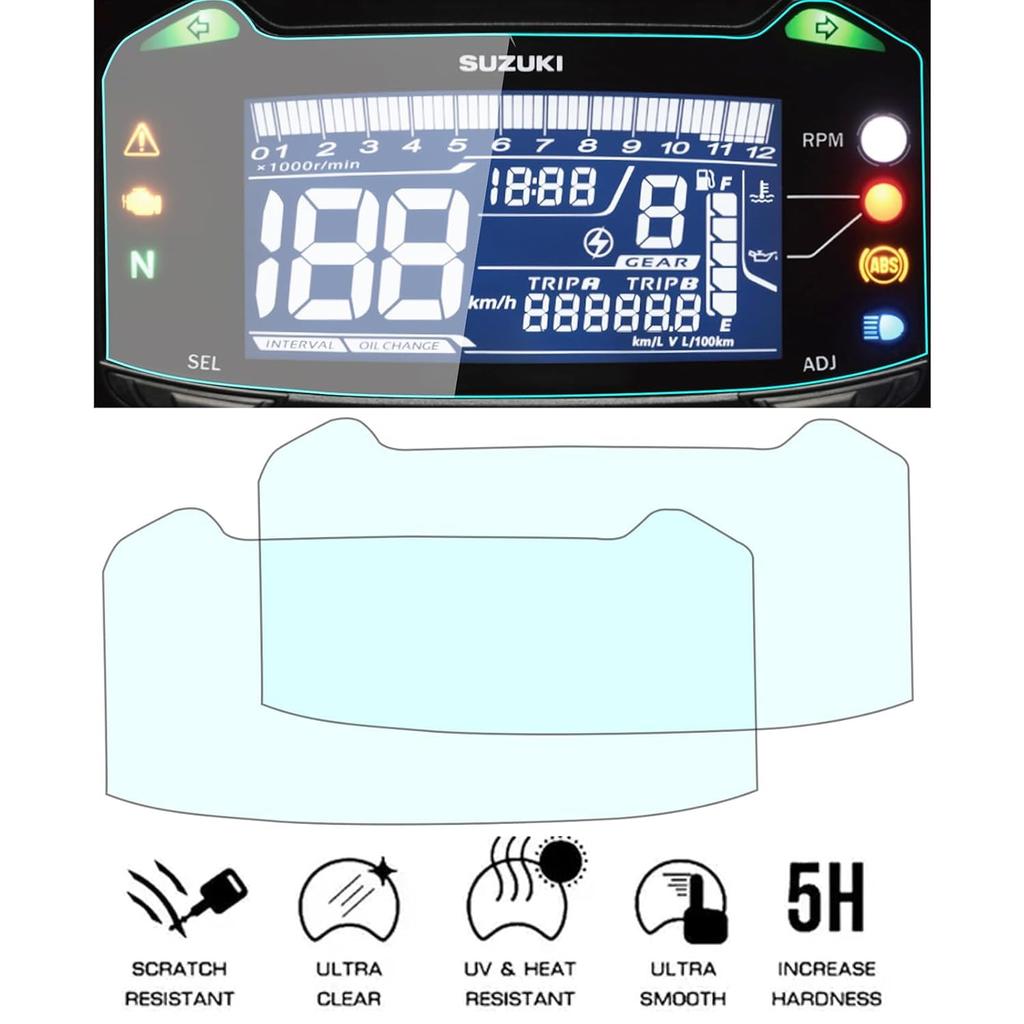 motokano Gauge Film for GSX250R (2017-2024) and V-Strom 250 (2017-2023) - Gauge Protection Film, Set of 2