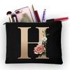 Girl Makeup Bag Golden Letter Pattern Classic Organizer Bag Pouches for Travel Bags Pouch Women's Cosmetic Bag
