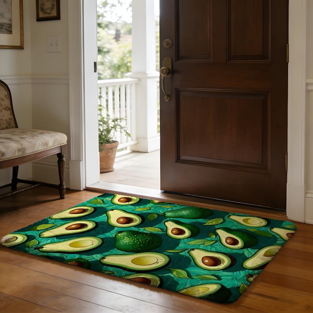 Summer Cartoon Fruit Colorful Floor Mat Soft Flannel Absorbent Mat Non-Slip Rug Home Bedroom Bathroom
