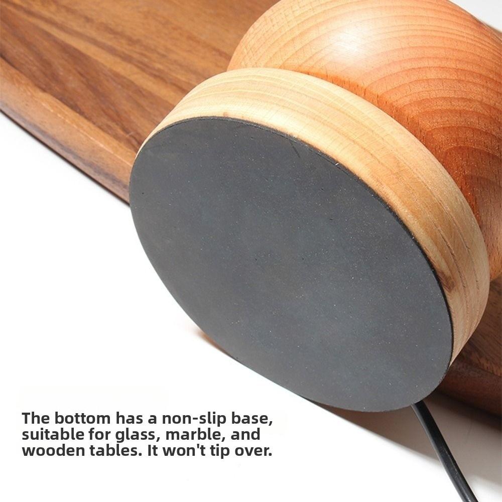 Easy Rotation Wooden Bead Spinner Automatic Speed Solid Wood Electric Spinning Bead Bowl with Needle Wooden Bead Stringing Tool