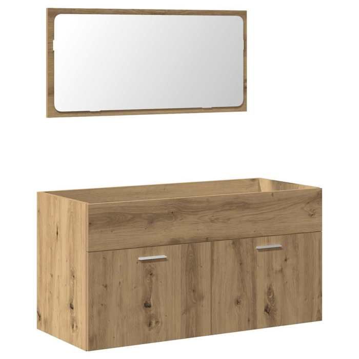 VidaXL Armoire de salle de bain avec miroir chêne artisanal, armoire de salle de bain, meuble de salle de bain, meuble de 856382