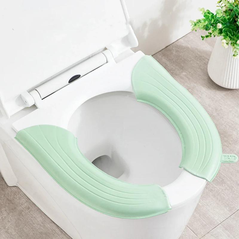 1Pc/set Waterproof Toilet Seat Cover Closestool Mat Washable Bathroom Accessories Pure Color Soft Toilet Seat Cushion Universal