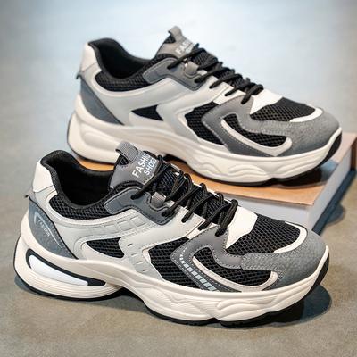 Summer Men's Shoes New Breathable Mesh Sneakers Men's Versatile Thick-soled Non-slip Casual Dad Shoes