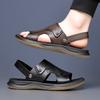 Fashion Leather Men Sandals Fashion Summer Outdoor Non-slip Hiking Trekking Shoes for Men Breathable Beach Slippers Casual Sneakers Men