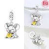 Anniversary Charms Copper Original Cute Lamb Mouse Cheese Animal Fox Dragonfly Beads Fit Bracelet Women Jewelry Diy Gift