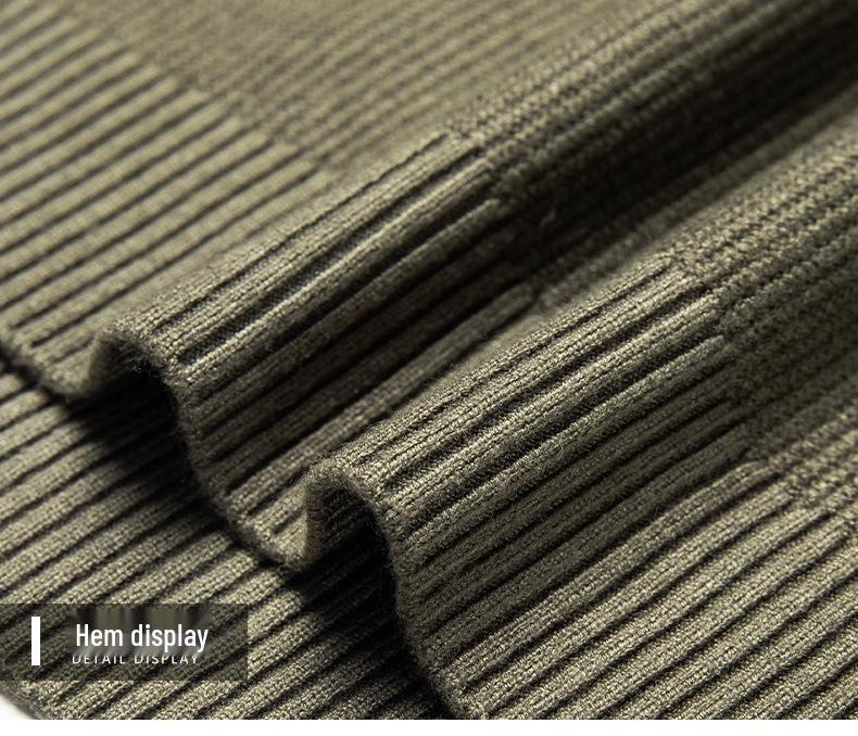 Men's 2025 Winter Jacquard Knit Half-Zip Sweater - Casual & Warm Style for Middle-Aged