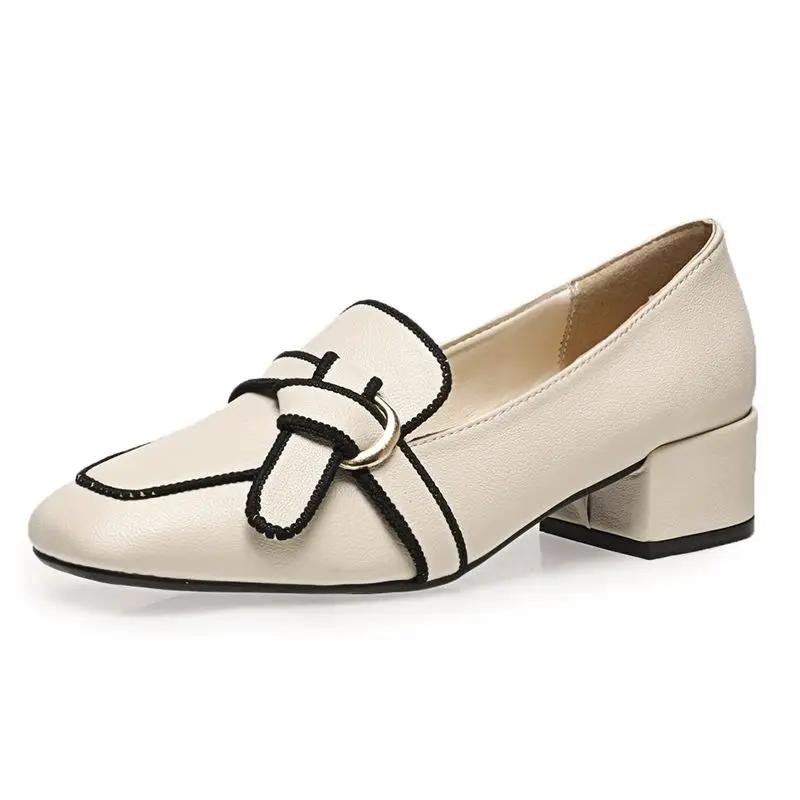 

Модные женские туфли-лодочки Женская обувь Мокасины Квадратный носок на среднем каблуке Повседневный шик и элегантность 39 Лето 2025 Удобные Распродажа Y2k 40