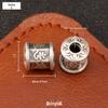 Sterling Silver S999 Ethnic Spacer Beads: Retro Barrel & Ruyi Lock Lucky Beads for DIY Jewelry.