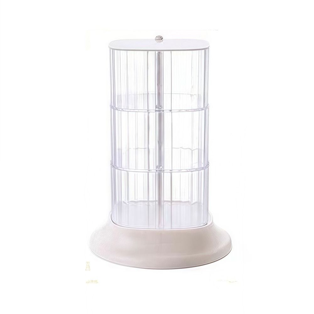 4-Layer Hair Accessory Organizer Transparent Dust-proof Powder Puff Box Rotating Cosmetic Storage Rack Girls' Jewelry Storage