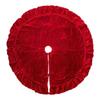 Velvet Ruffle Red Christmas Tree Skirt Decor