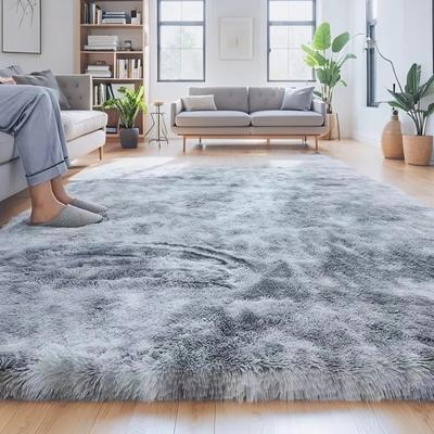 Alfombra de Área Gris Shaggy para Sala de Estar Super Suave Pelo Largo Alfombra de Dormitorio Antideslizante Decoración del Hogar Infantil Felpudo Esponjoso para Mesita de Noche