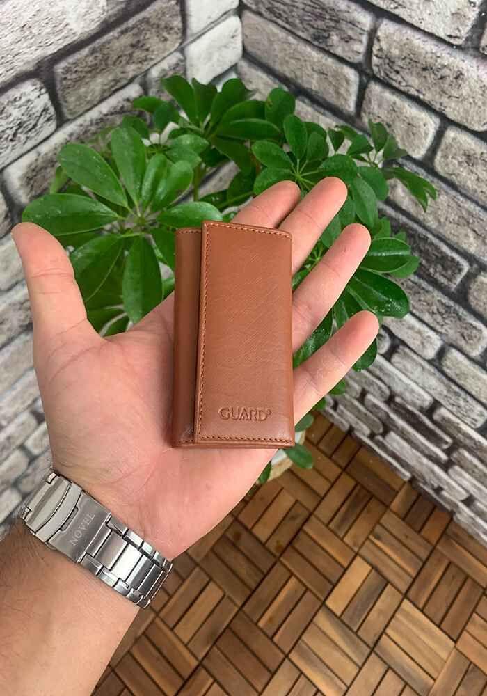 

Guard Light Tan Leather Keychain
