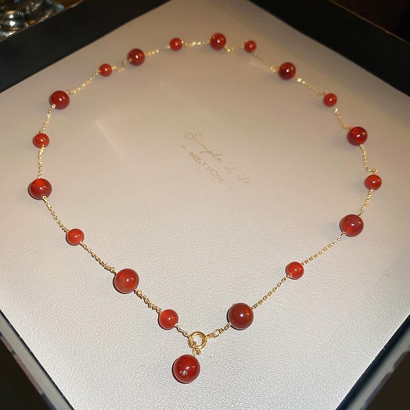 Ethnic Style Irregular Beaded Crystal Beaded Necklace Women's Clavicle Chain Holiday Style Necklace