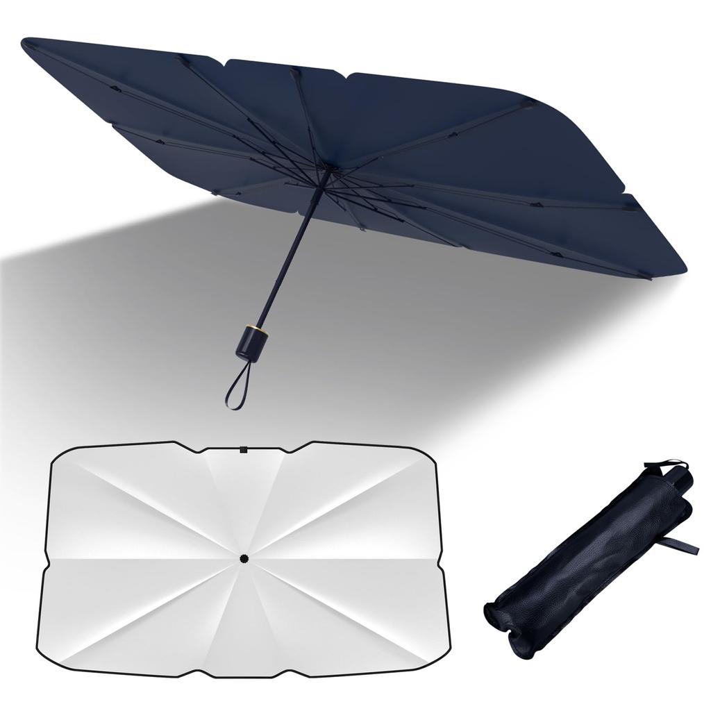 Anderme Folding Car Windshield Light and Heat Sun UV Privacy No Top Storage Bag Included Parasol, Sunshade, Protection, Mirror-Mounted Opening,