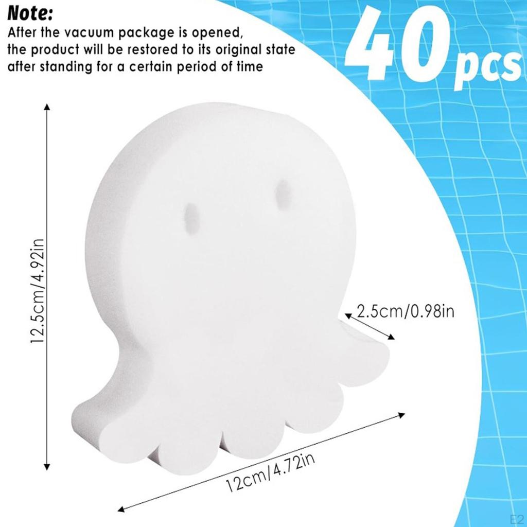 40x Swimming Pool Oil Absorption Sponges Accessory Cartoon Professional White High Performance