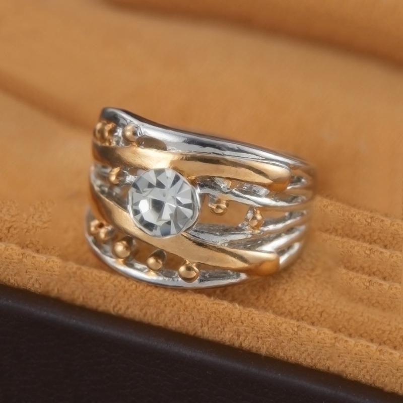 6-10 Größe verstellbar Gold und Silber Farbe umwickelt mehrschichtig Damenring, personalisierter und trendiger täglicher Party Schmuck Geschenk