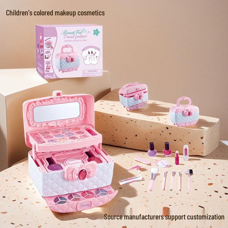Children's Princess Makeup Set: Role-Playing Toy with Color Box & Nail Polish - Perfect Birthday Gift for Girls