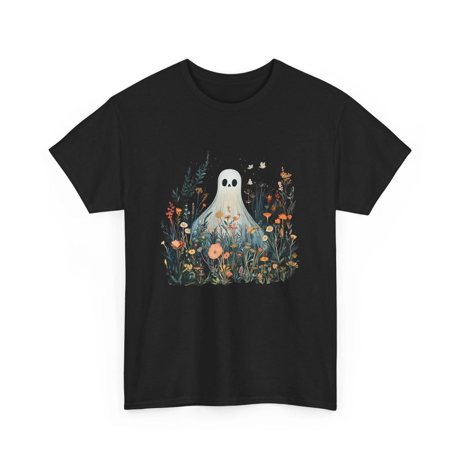 Halloween Ghost Crew T-Shirt | Spooky Squad Tee | Haunted Paranormal Shirt S
