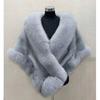 Wedding Shawl Women's Autumn and Winter Fox Fur Cape Jacket Thickened Wedding Dress Cheongsam Outside Party