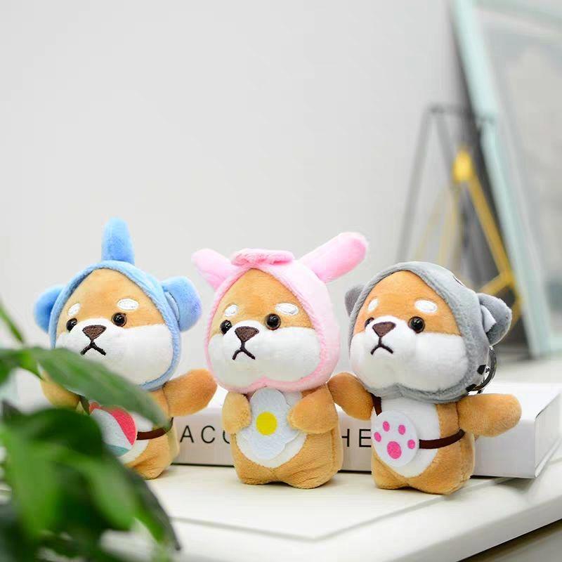 Small Shiba Inu Plush School Bag Pendant Keychain Ins Doll Keychain Backpack Pendant Cute Doll Keychain